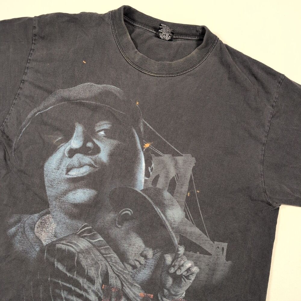 Vintage Notorious B.I.G. Biggie Big Is Alive Black Graphic Tee Shirt Size XL